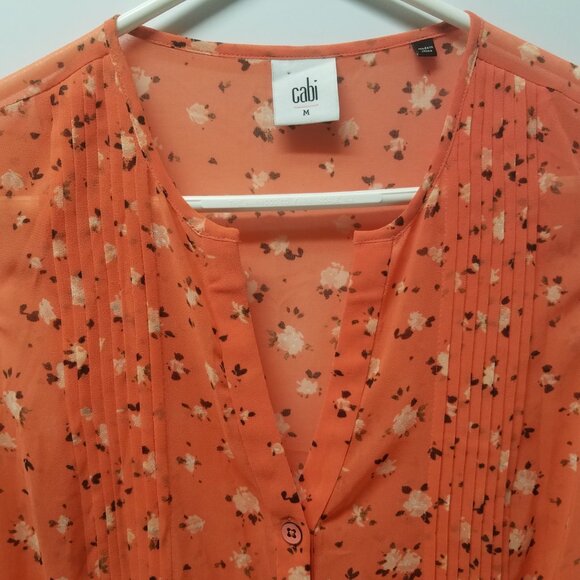 CAbi #5350 Blossom Print Sleeveless Pintuck Blouse - Picture 6 of 16